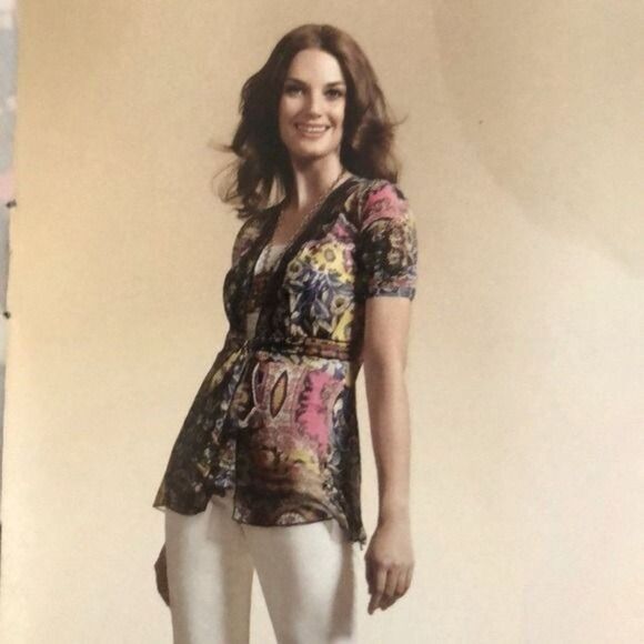 CAbi #543 Beaches of St Tropaz Sheer Kimono Wrap Small - Picture 1 of 6